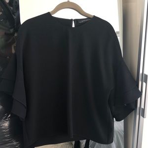 Zara silk black top